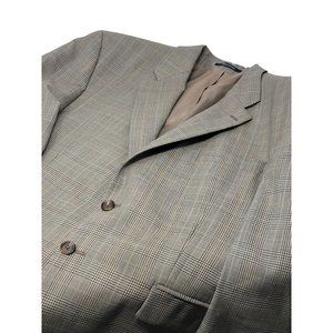 Chaps‎ Ralph Lauren Blazer Jacket Brown Plaid Measurements in Description